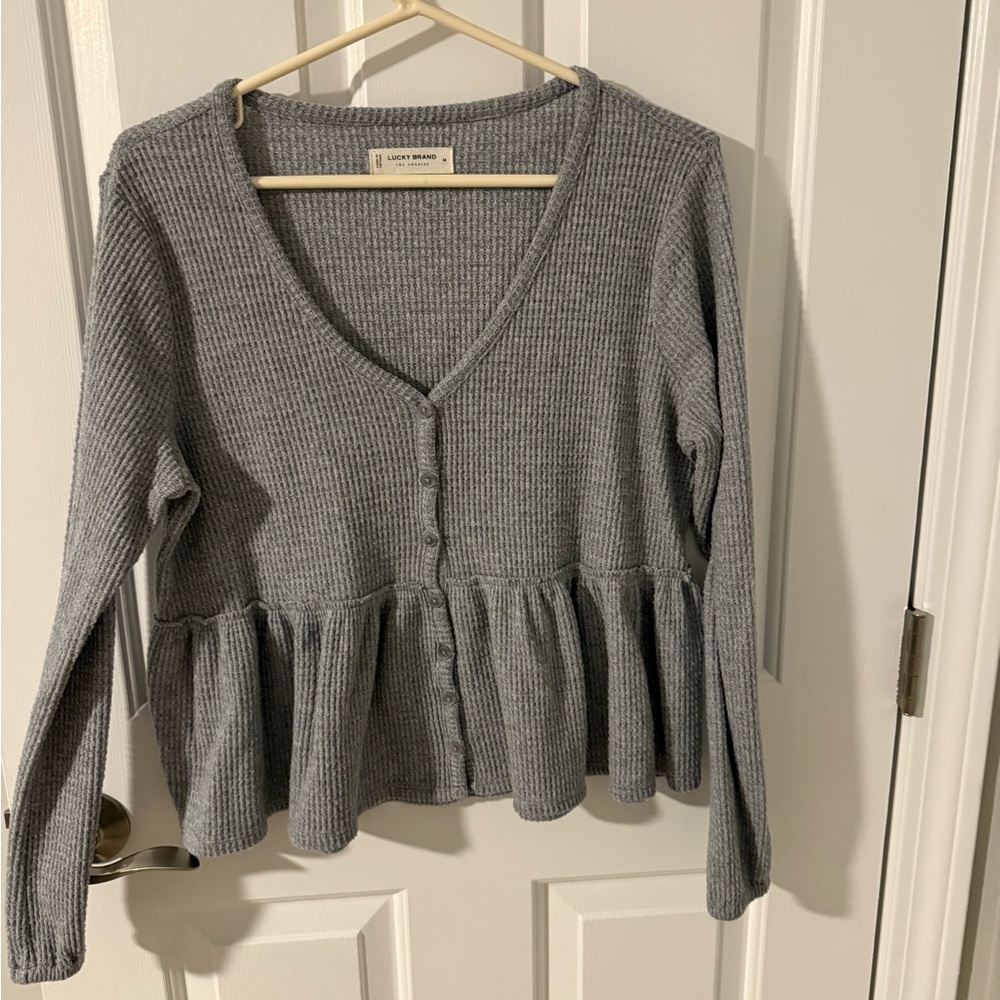 Lucky Brand Gray Knit Sweater